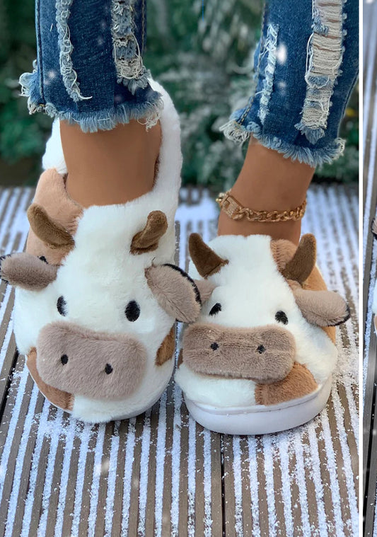 Cow Plush Slippers