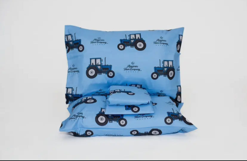 Blue Tractor 4 Piece Bed Sheet