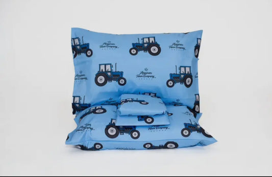 Blue Tractor 4 Piece Bed Sheet