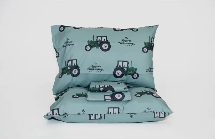 Green Tractor 4 Piece Bed Sheet