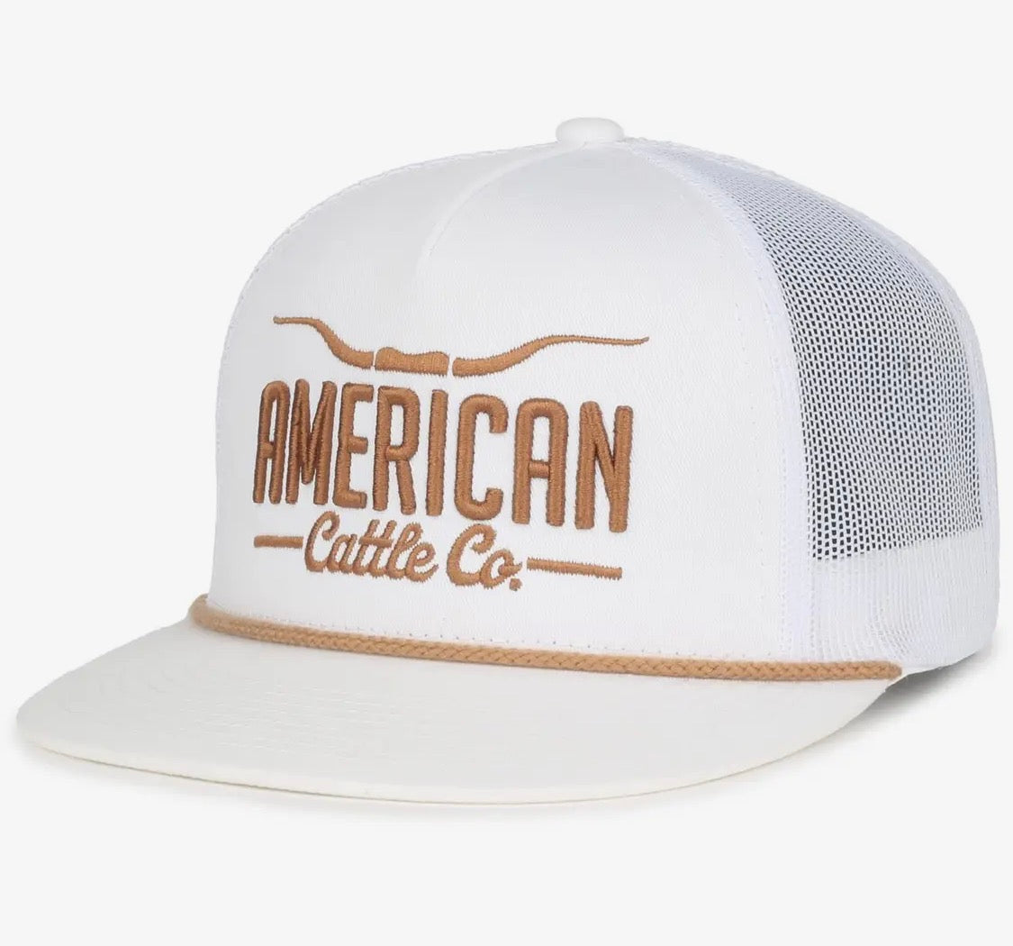 Longhorn Hat White and Gold